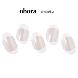 【ohora】 凝膠指甲貼(彩繪) N N Glow French 官方旗艦店/白色/法式/金屬色