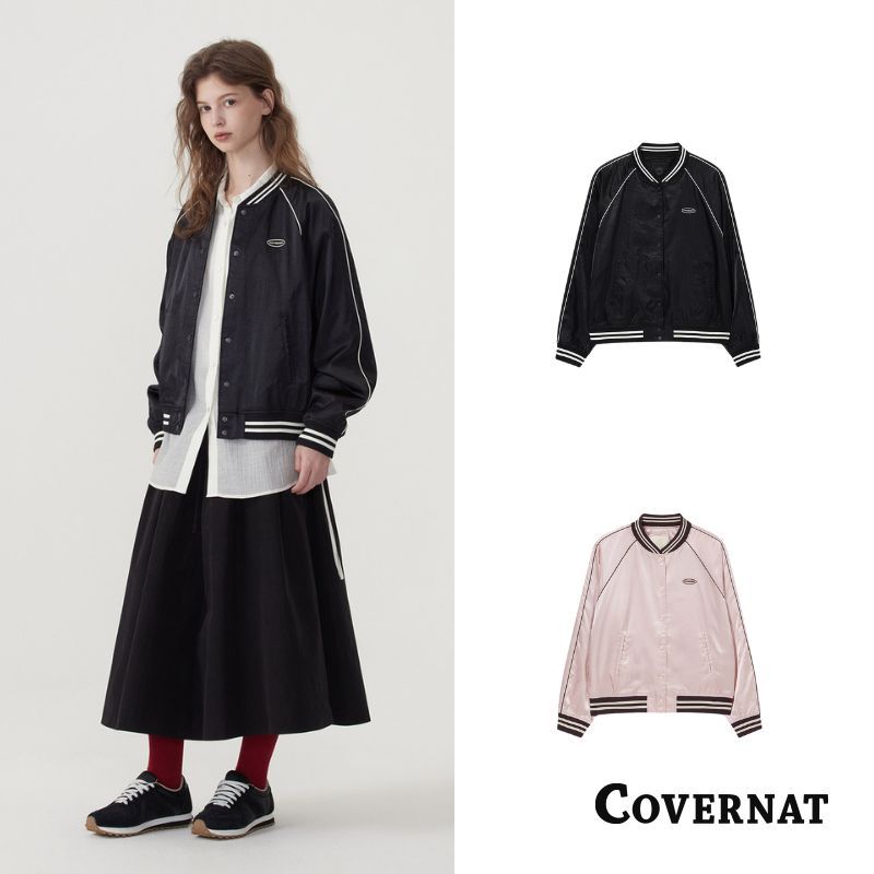 [COVERNAT]25SS 復古美式棒球外套 女裝 長袖外套 春季寬鬆防風外套（多色任選）