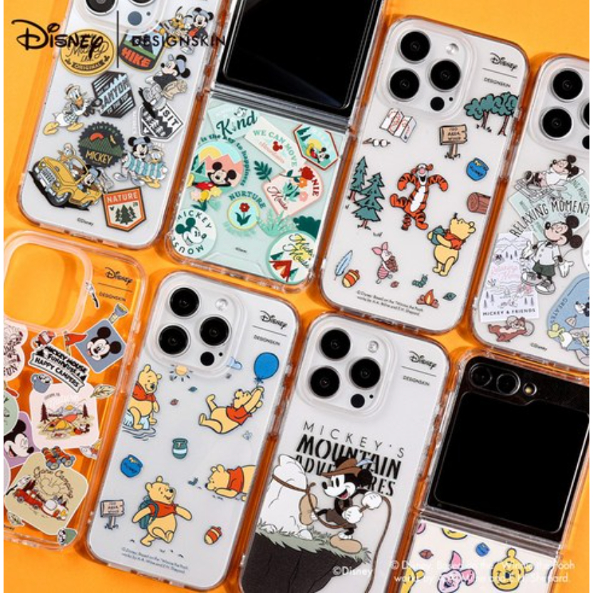 迪士尼 Disney X Design Skin - 小熊維尼米奇透明手機殼兼容 iphone 15 14 13 12