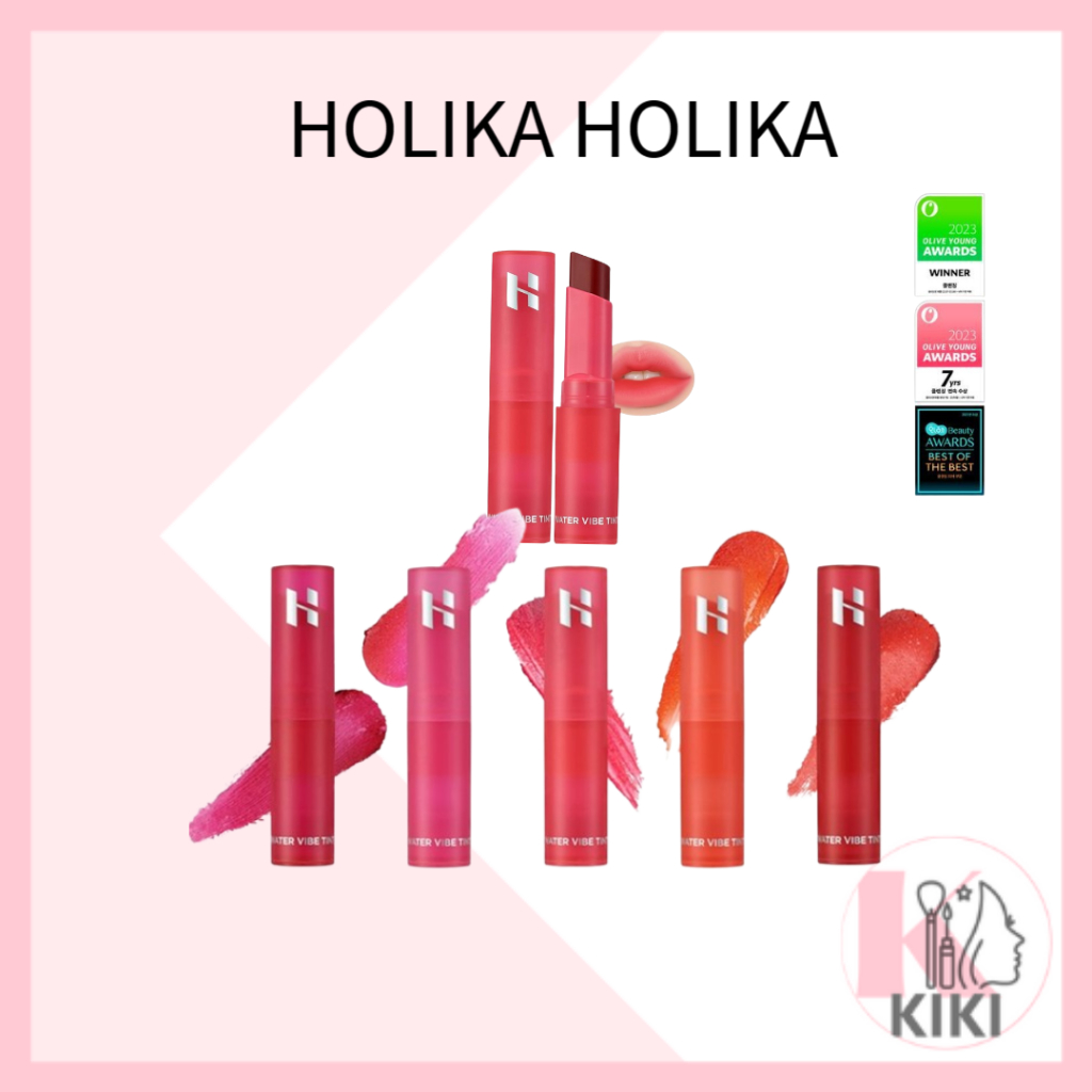 Holika HOLIKA Water Vibe Tint 持久唇彩,色彩鮮豔多汁,防轉移唇彩,可構建配方,適合日常唇頰