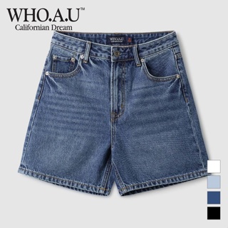[WHO.A.U] No Tuck 牛仔短褲 | 白色 WHTJE2513F