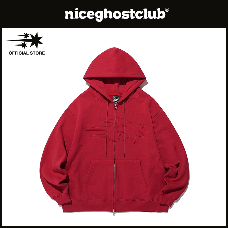 [niceghostclub] 3star Logo 拉鍊連帽衫_帽踢_男女共穿_韓國風格