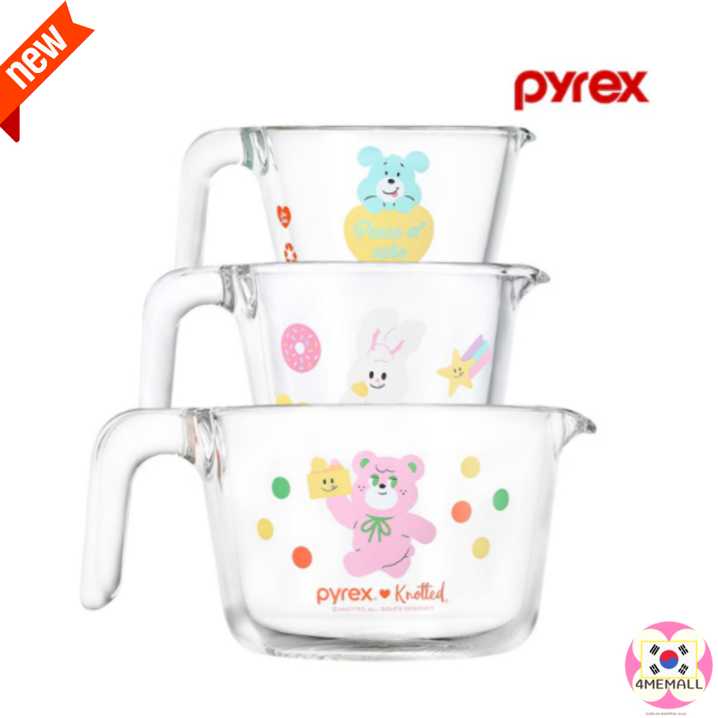 [Pyrex X Knotted] by Corelle 全新設計玻璃量杯燒杯 250ml 500ml 1L 1P Ba