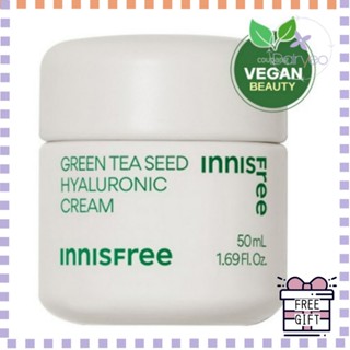 悅詩風吟 Innisfree 新品綠茶籽玻尿酸高保濕霜50ml 1ea韓國化妝品韓國面霜面霜綠茶保濕舒緩肌膚敏感肌膚死皮