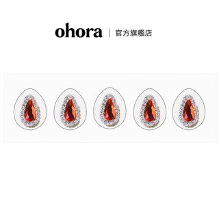 【ohora】 凝膠指甲貼(鑲鑽) Custom Gems Grace Red 官方旗艦店