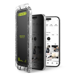 Ringke 適用於 iPhone 16 Plus 16 鋼化玻璃防間諜螢幕保護膜的 Easy Slide 隱私玻璃