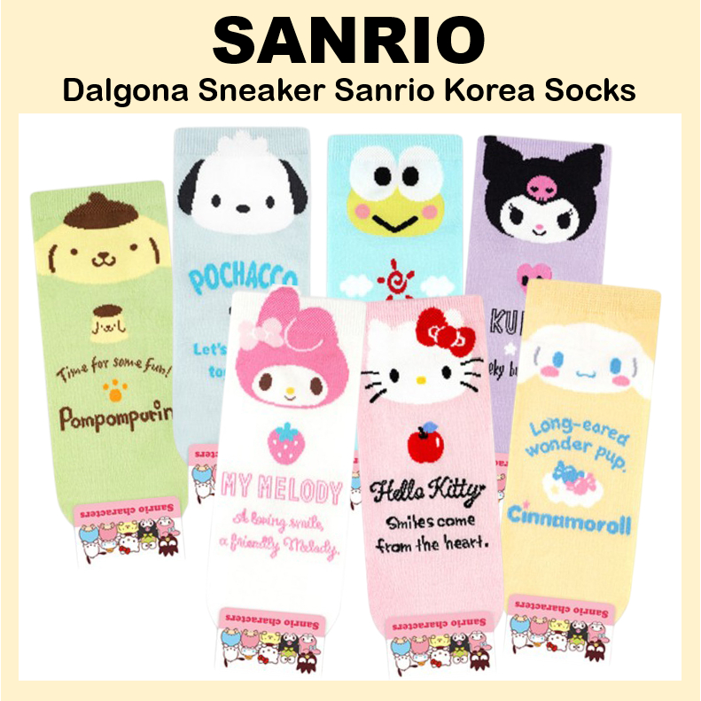 三麗鷗 [SANRIO] Dalgona 運動鞋襪 Sanrio 韓國襪 Kitty/Kuromi/Pompompuri