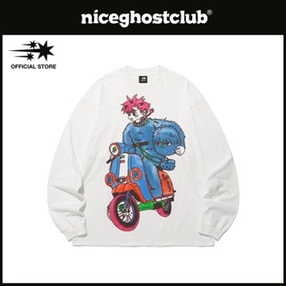 [niceghostclub] 摩托車藍色男孩大l/s Tee T-Shirts Unisex Korean style