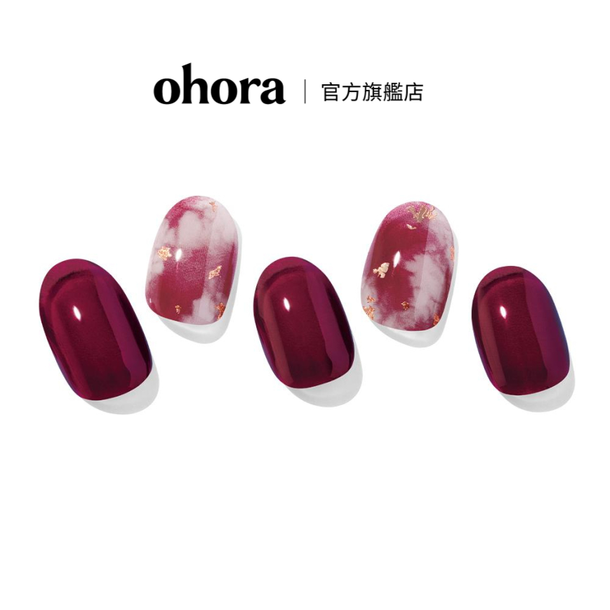 【ohora】 凝膠指甲貼(彩繪) N Mulberry 官方旗艦店/大理石/紅色