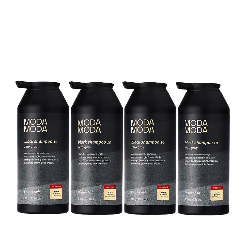 MODAMODA Zero Gray 黑色洗髮精 300g* 4瓶