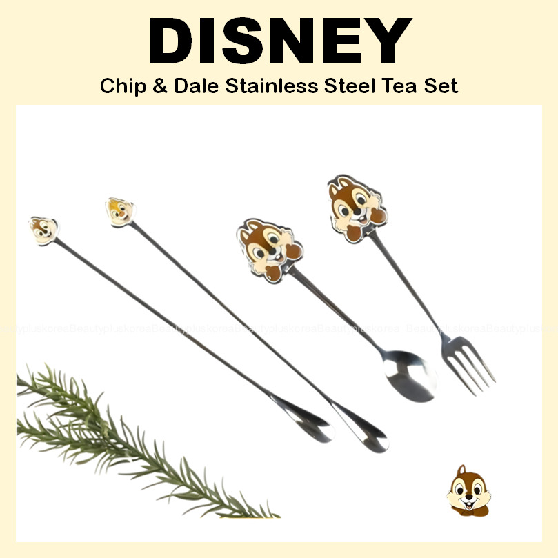 迪士尼 [DISNEY] Disney Chip&Dale 不銹鋼長泥咖啡茶匙/茶叉