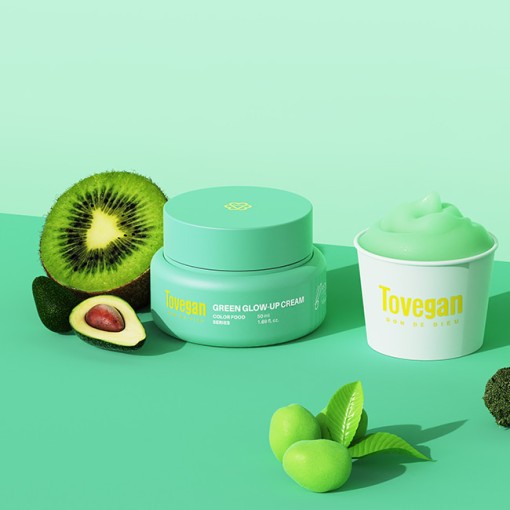 Tovegan 綠色發光霜 50ml | 保濕霜,乾性敏感肌膚保濕霜,保濕保濕霜,乾性皮膚純素乳液,抗皺舒緩霜