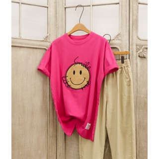 Big Smile Patch 寬鬆版型圖案短袖 T 恤女士韓國