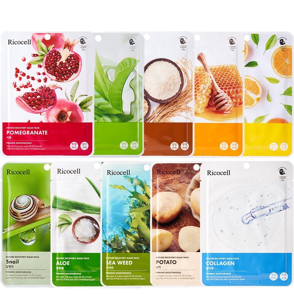 [Ricocell] Nature Recovery 面膜面膜包每日面膜 10 X 10 片、100 片 / 1 片 -