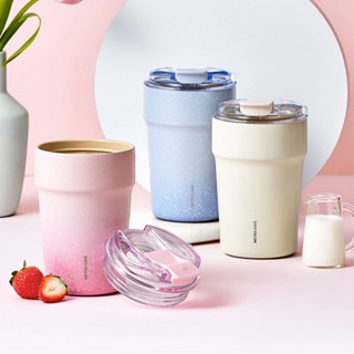 樂扣樂扣 LocknLock Metro Cafe 陶瓷塗層玻璃杯 400ml 真空絕熱冷卻密封帶 / 來自韓國首爾