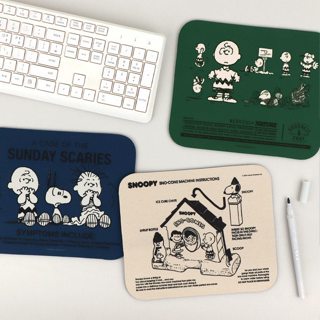 Peanuts 史努比 75 週年滑鼠墊綠色象牙色海軍