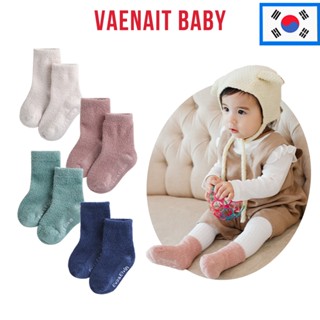 [韓國 Vaenait baby] 1-8 歲 Eva&Elvin 嬰兒男孩女孩兒童防滑嬰兒睡覺冬季襪子粉彩