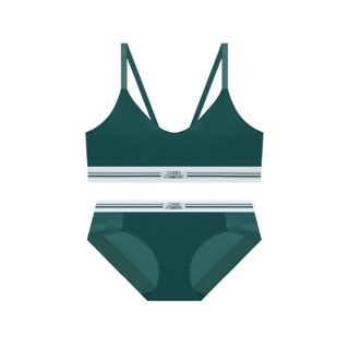 [codes combine innerwear] 運動風全罩杯無鋼圈內衣褲組 綠色(DGR)