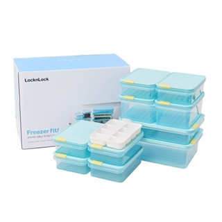 LocknLock 冷凍櫃適合 10P,韓國製造,可堆疊密封食品儲存容器,廚房收納盒