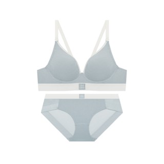 [codes combine innerwear] 時尚撞色無鋼圈聚攏內衣褲組 天藍色(LGY)