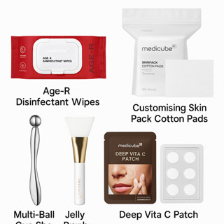 Medicube Beauty Tool Kit /Age-R 消毒濕巾/Deep Vita C Patch/果凍刷/多