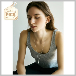 [ITZY Yuna PICK] JUSTLOVER 透明淚滴項鍊最小銀水晶吊墜 60-65cm