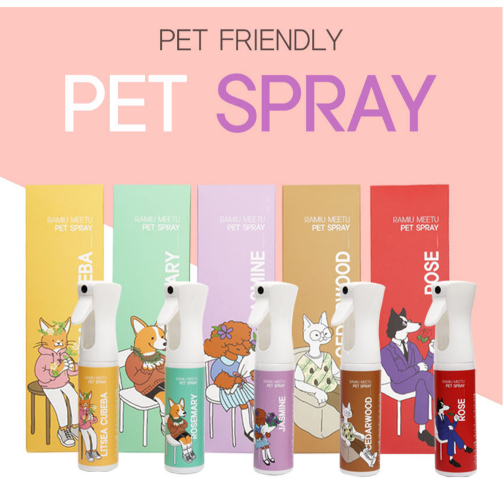 MEETU 寵物除臭劑 300 毫升 | 狗和貓除臭劑和室內消毒噴霧