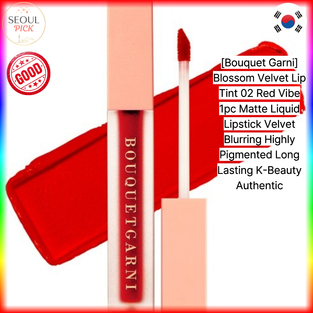 [Bouquet Garni] Blossom Velvet Lip Tint 02 Red Vibe 1pc 啞光液體
