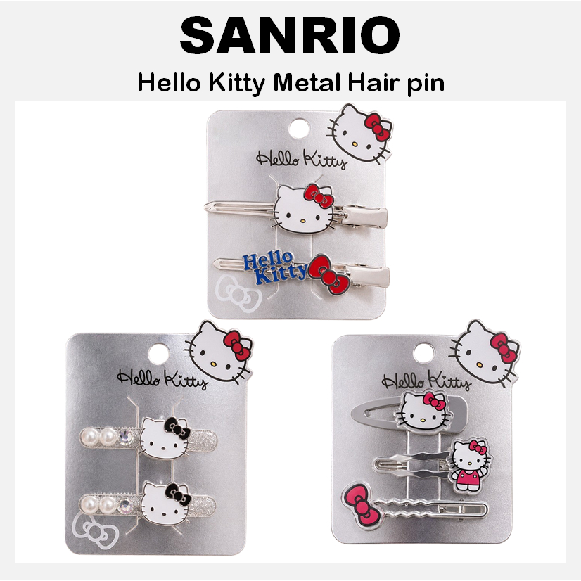 三麗鷗 [SANRIO] Hello Kitty 金屬髮夾(珍珠 2p / Kitty 2p / Kitty 3p)