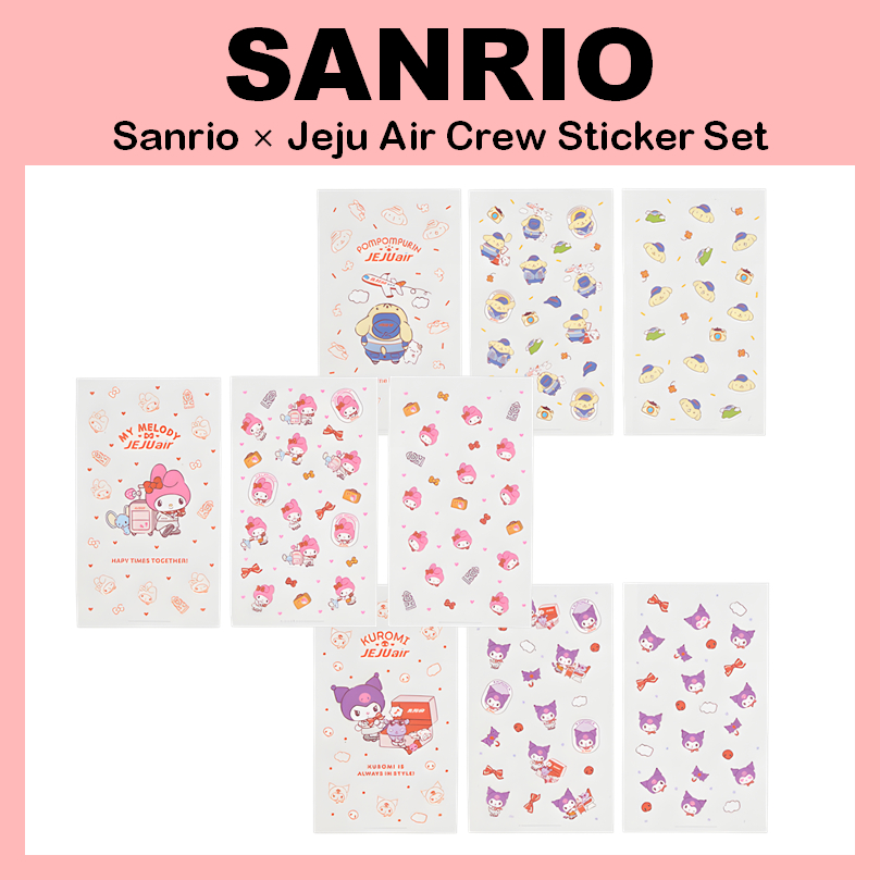 三麗鷗 [SANRIO] Sanrio x Jeju Air Crew 貼紙套裝(旋律 / Kuromi / Pompo
