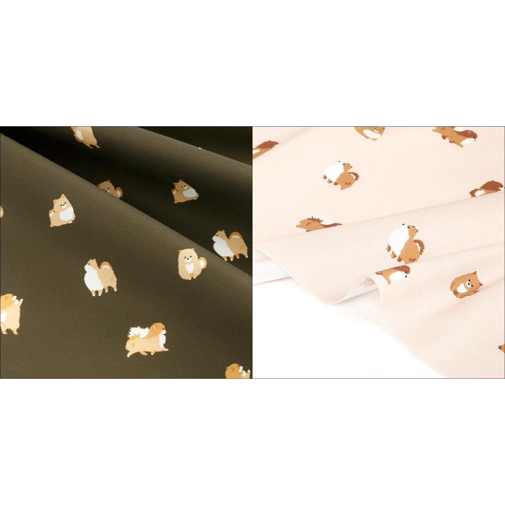 韓國布 動物布 小狗布 博美犬圖案 博美犬 印花布 純綿 棉布 布料 拼布 手作材料 Pomeranian Dog