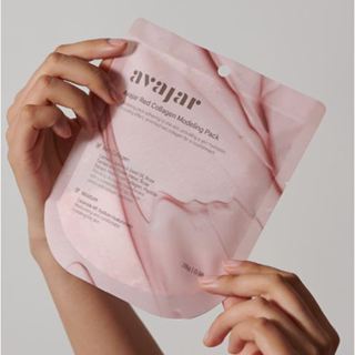 [AVAJAR] 紅色膠原蛋白造型包 28g x 5 - 藻酸鹽橡膠面膜,3,500ppm 膠原蛋白、肽和 HA。