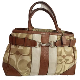 Coach Hampton Optic Signature 經典老花手提包
