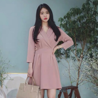 milkcocoa甜美粉嫩翻領洋裝 全新 均碼