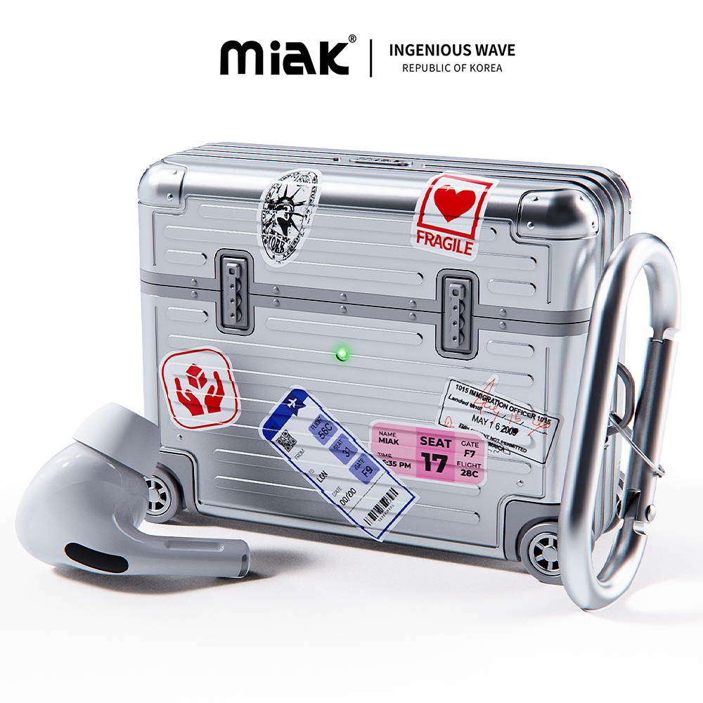 Miak AirPods Pro3 Pro2 Pro1 AirPods 4 3 2 1 防摔 保護殼 附貼紙 登山扣