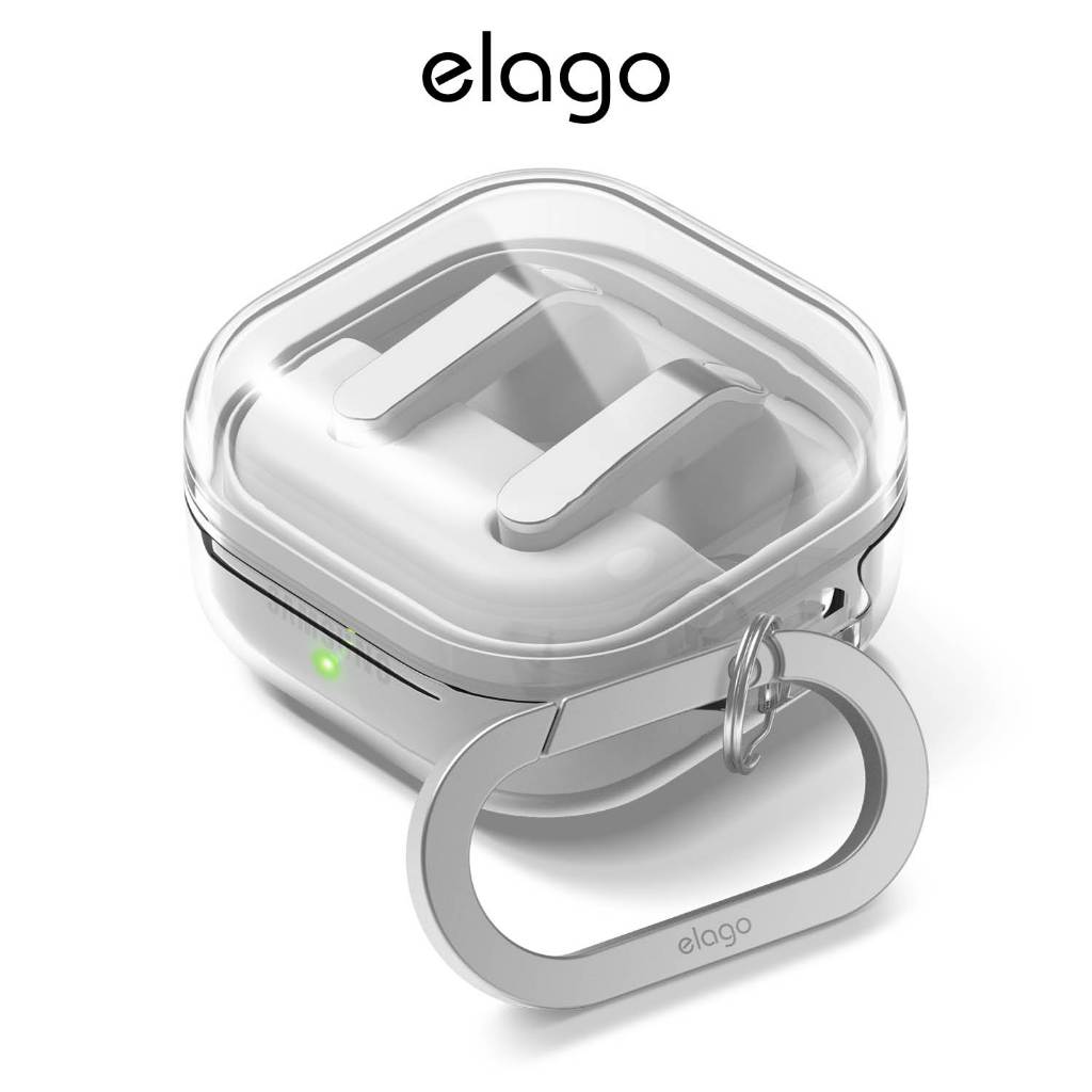 elago 透明懸掛手機殼 兼容 Galaxy Buds 4、Galaxy Buds 4 Pro