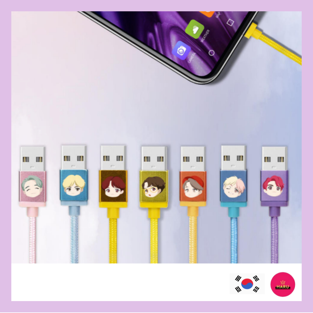 BTS Character (TinyTAN) USB 數據線(7 名成員)