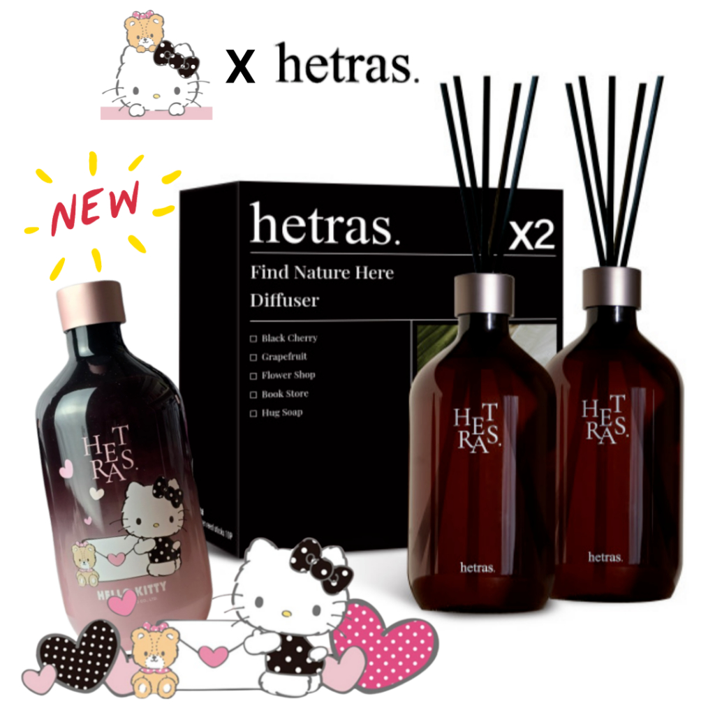 Hetras 酒店癒合擴散器 500mlX2 韓國擴香 韓國香氛 擴香瓶 聖誕禮物 Hello Kitty 凱蒂貓