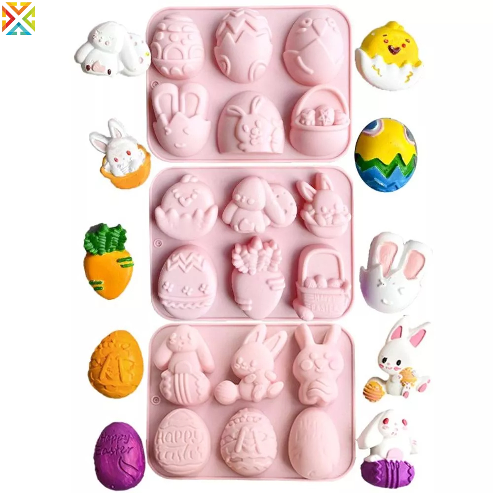復活節彩蛋兔子籃子矽膠模具巧克力翻糖蛋糕造型裝飾擺件烘焙工具