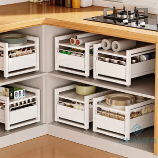 白色廚房抽屜櫥櫃式雙層調料櫃廚櫃碗碟加厚碗櫃廚房收納櫃子