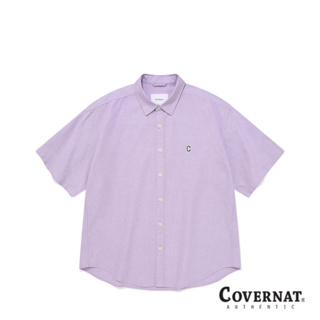 [COVERNAT] C LOGO 英倫風純色短袖襯衫（紫色） [G8]
