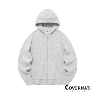 [COVERNAT] C LOGO連帽開襟針織衫（麻灰色） [G7]