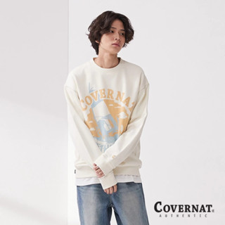 [COVERNAT] 男女同款純棉帆船圖案經典logo長袖寬鬆衛衣（象牙白）[H9]