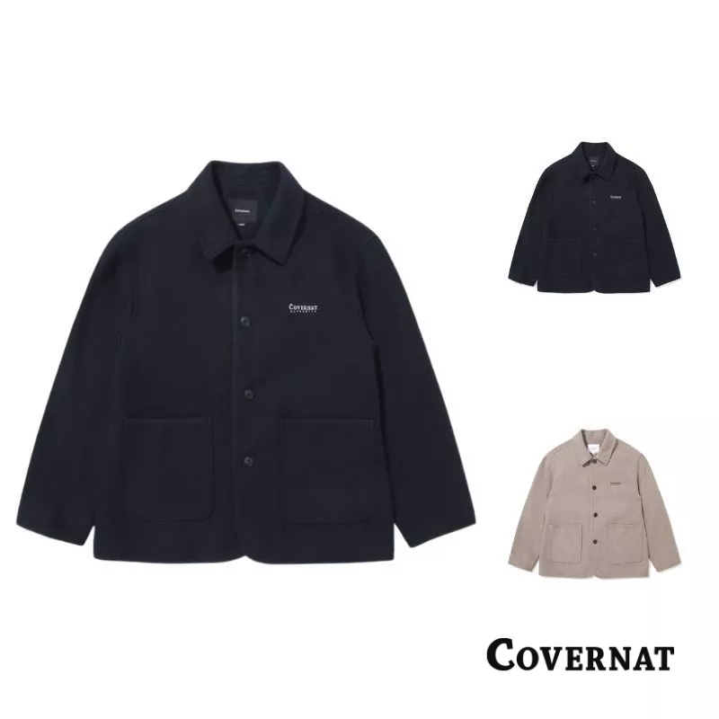 [COVERNAT] 男女同款刺繡經典LOGO時尚百搭羊毛西裝外套（多色任選）