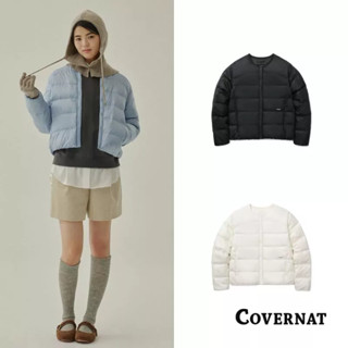 [COVERNAT] 女士加厚保暖經典LOGO淨版簡約圓領羽絨服外套（多色任選）