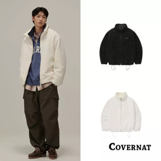 【COVERNAT】男女同款保暖加絨刺繡經典LOGO時尚百搭立領雙面夾克防風外套（多色任選）
