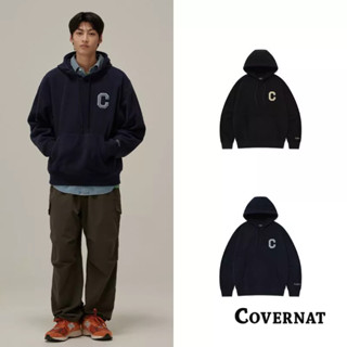 [COVERNAT] 情侶款大學生親膚棉混紡大C LOGO休閒穿搭連帽套頭衛衣（多色任選）