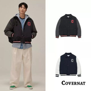 [COVERNAT] 男女同款加厚鴨絨保暖大C LOGO時尚拼色翻領羽絨夾克外套（多色任選）