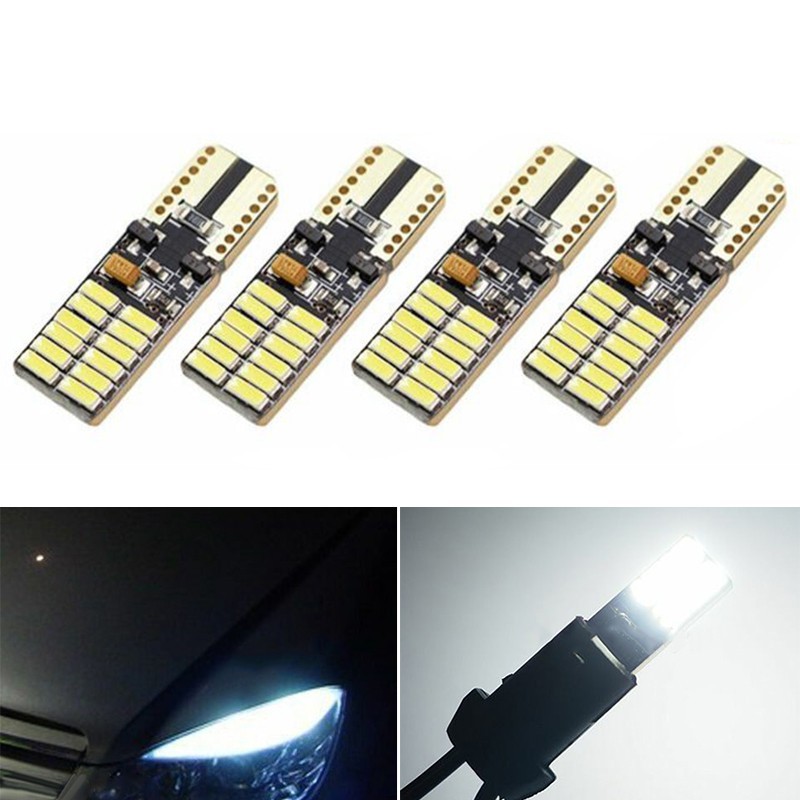⭐ ⭐ 梅賽德斯 W204 配件的 T10 LED 白光錯誤 4 件更換