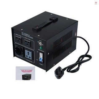 1000W 電壓互感器升壓降壓轉換器電源轉換器 220V 至 110V 2x USB 埠高效良好的散熱,適用於筆記本電